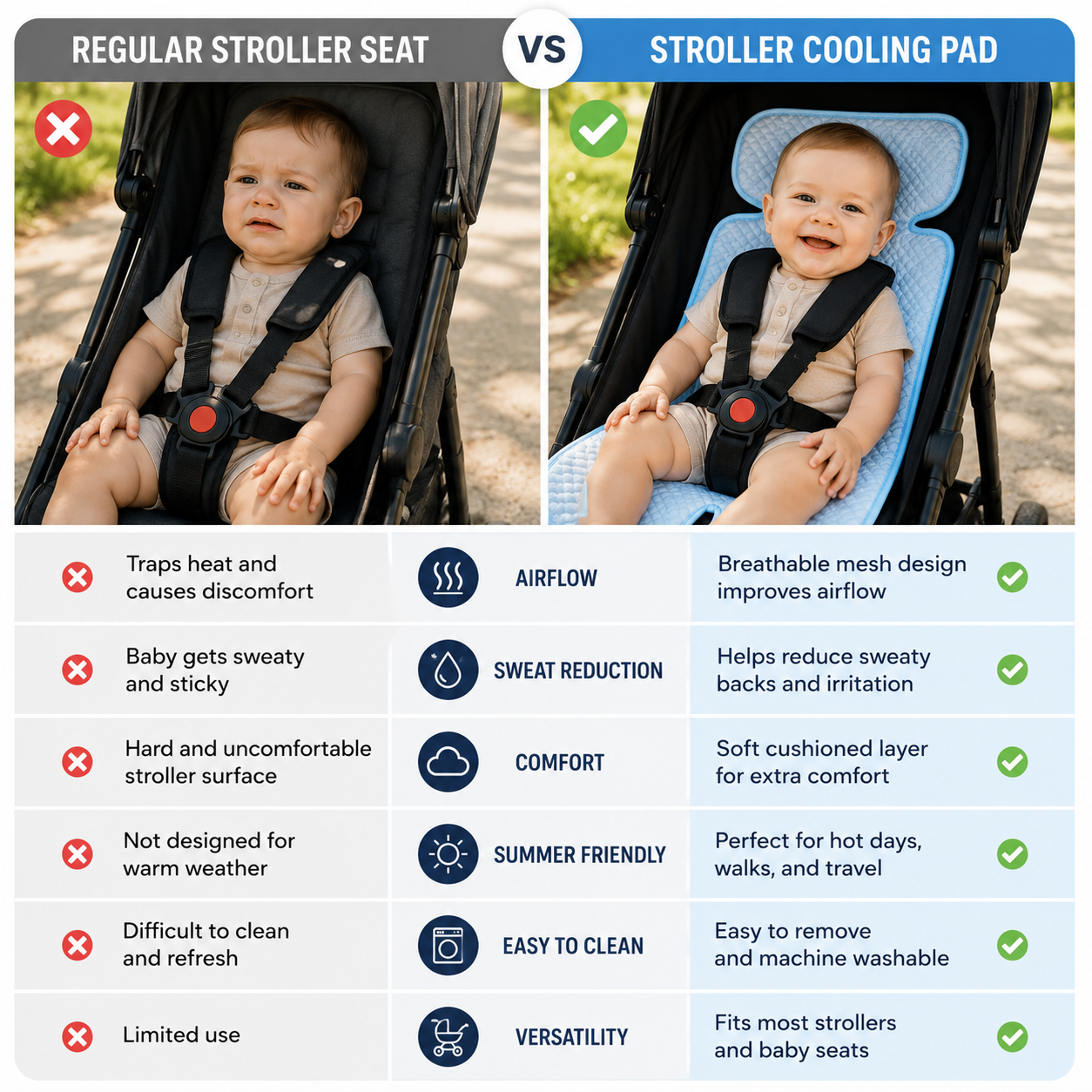 CoolRide™ Baby Stroller Cooling Pad