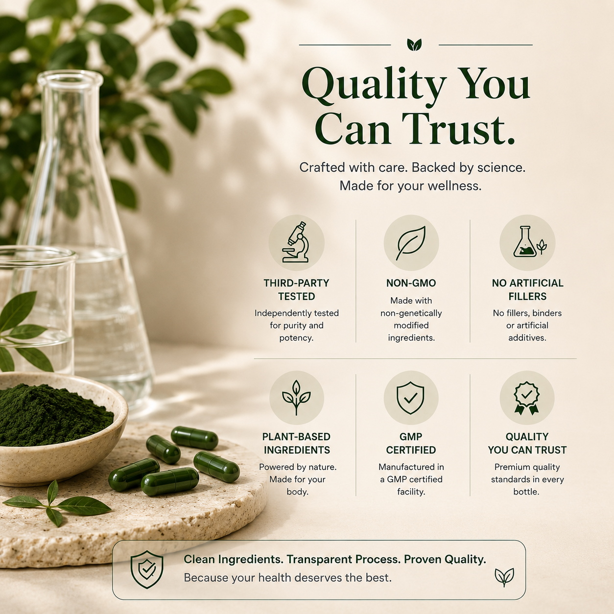 AlgaRise™ Spirulina Chlorella Capsules